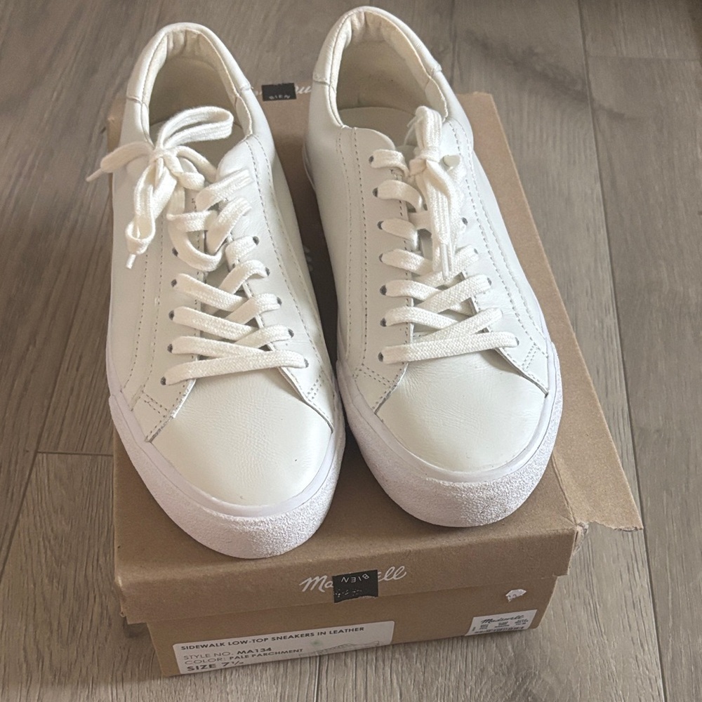 Madewell Sidewalk White Low-Top Sneakers